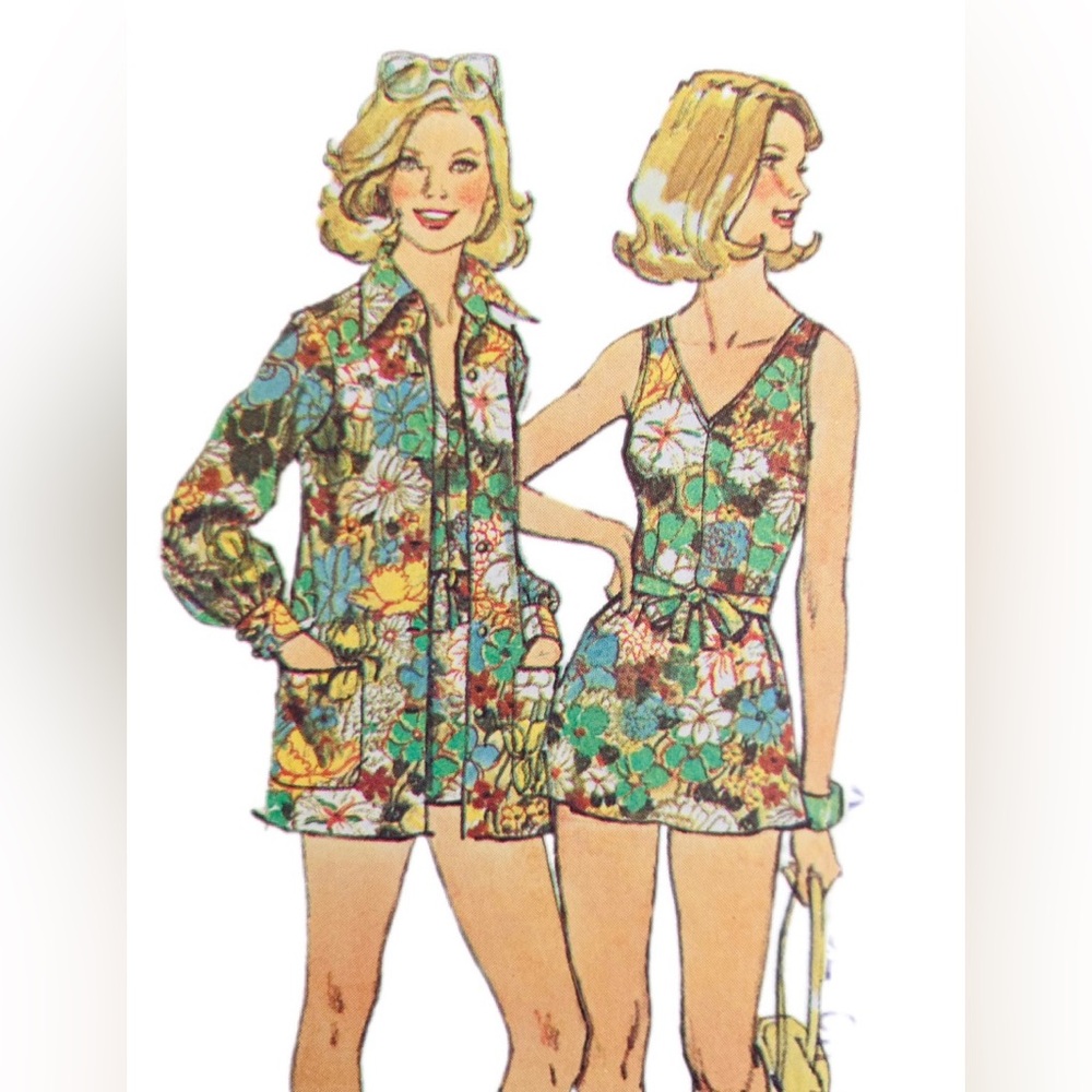 Vintage 1970’s Simplicity Sewing Pattern Misses Bathing Suits & Cover Up
